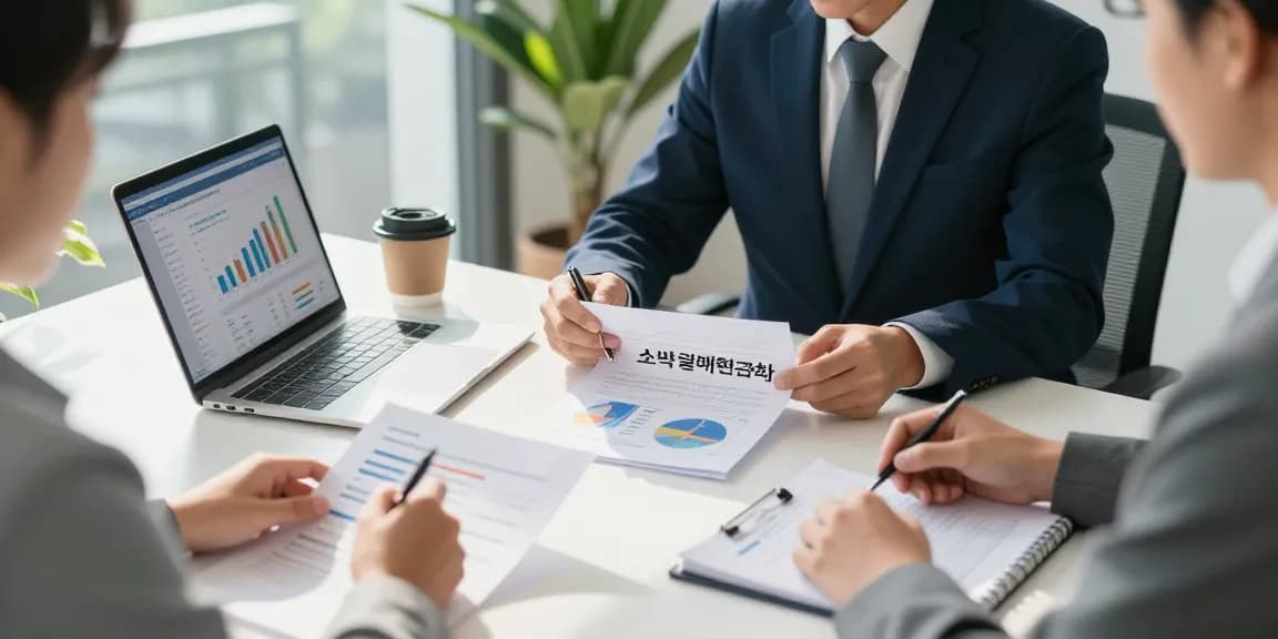 소액결제현금화을 주제로 한 현대적인 사무실 회의 장면