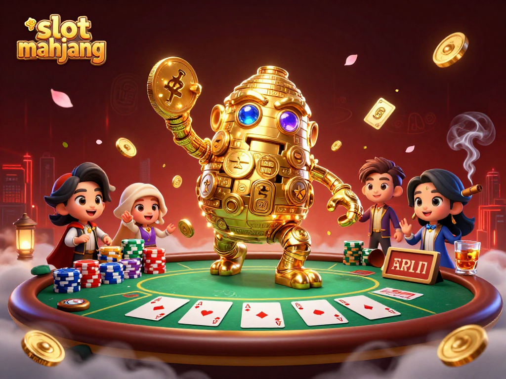 Play exciting slot gacor mahjong while interacting with vibrant casino elements and ancient treasures.