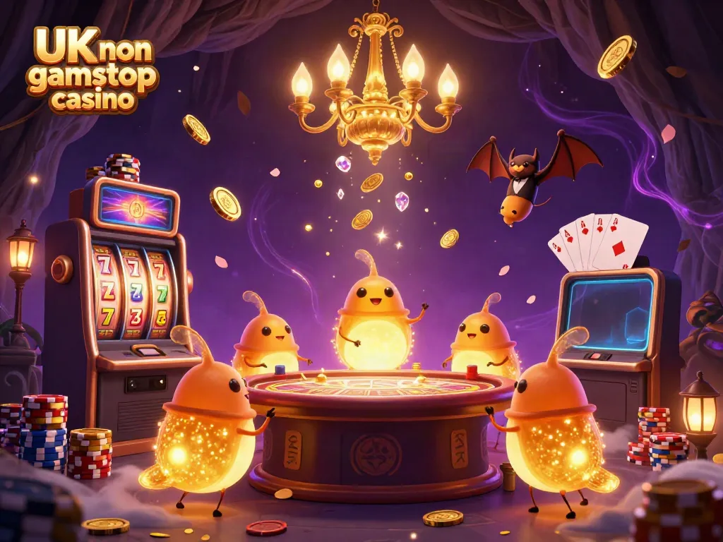 Experience thrilling games at a UK non gamstop casino with colorful glowworms lighting the environment.