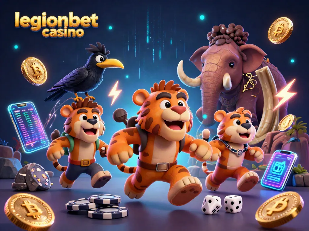 Engage with legionbet casino's vibrant cartoon scene featuring unique characters and dynamic gaming elements.
